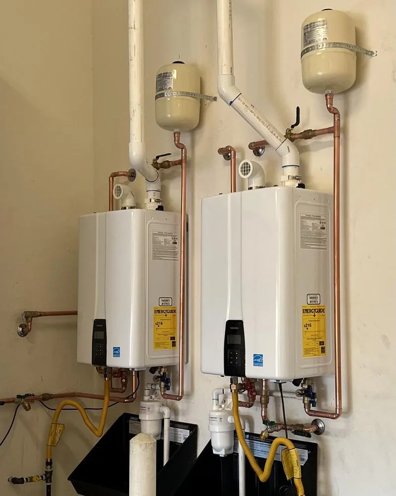 Navien tankless water heater installation by Lawson Family Plumbing